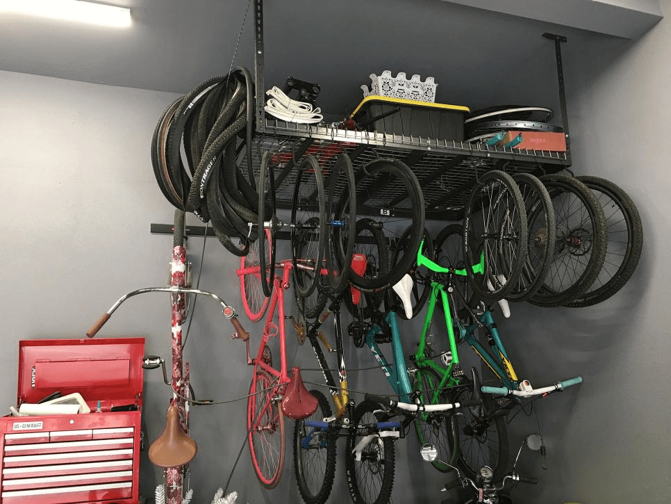 VERTICAL HOOKS GARAGE BIKE STORAGE IDEAS