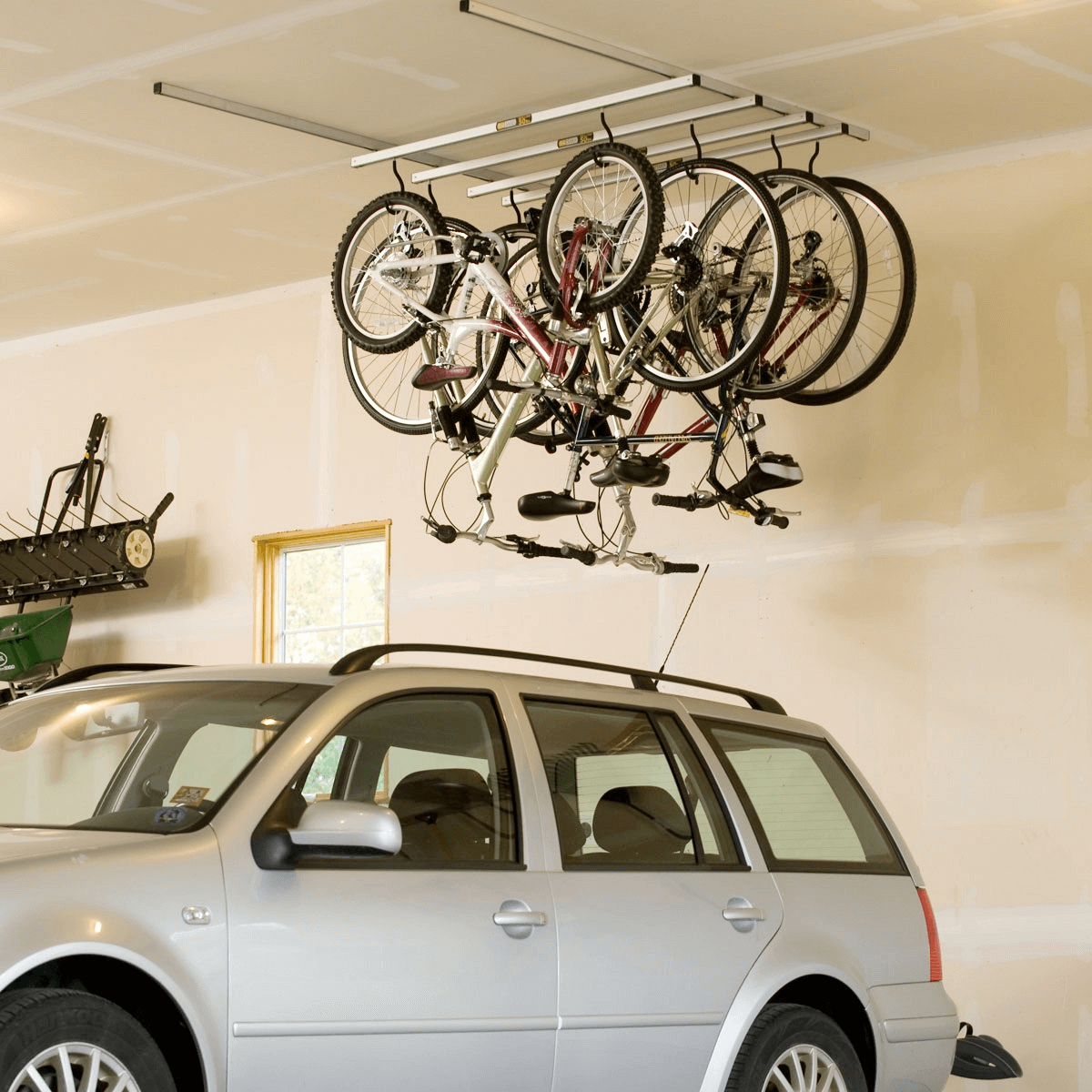 CEILING HOOK STORAGE IDEAS FOR BIKE MAKEOVER IDEAS