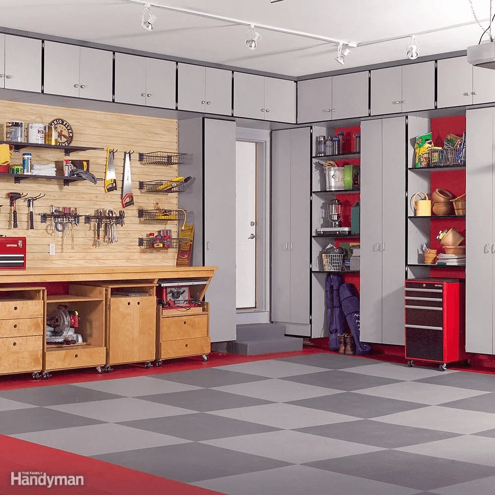 FULL CABINET AND SHELVING GARAGE STORAGE IDEAS