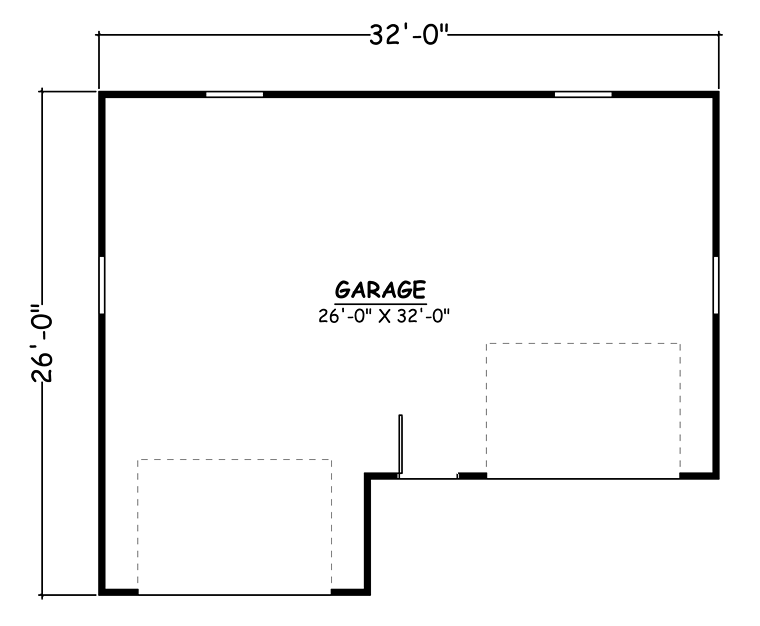 A GARAGE FLOOR PLANS WITH THREE ACCESS DOOR