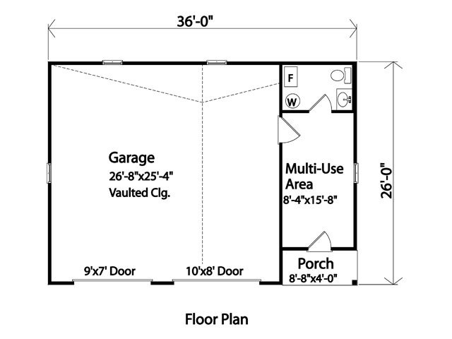 GARAGE FLOOR PLANS WITH PORCH AND MULTI USE AREA