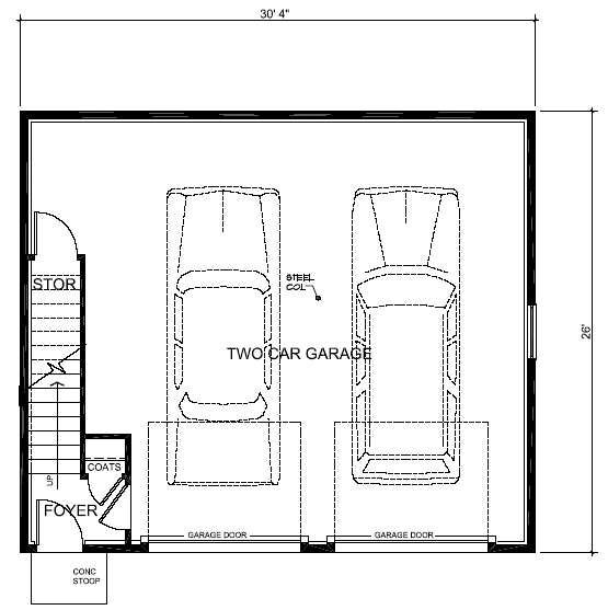 TWO CAR GARAGE FLOOR PLANS AND A SMALL GUESTHOUSE