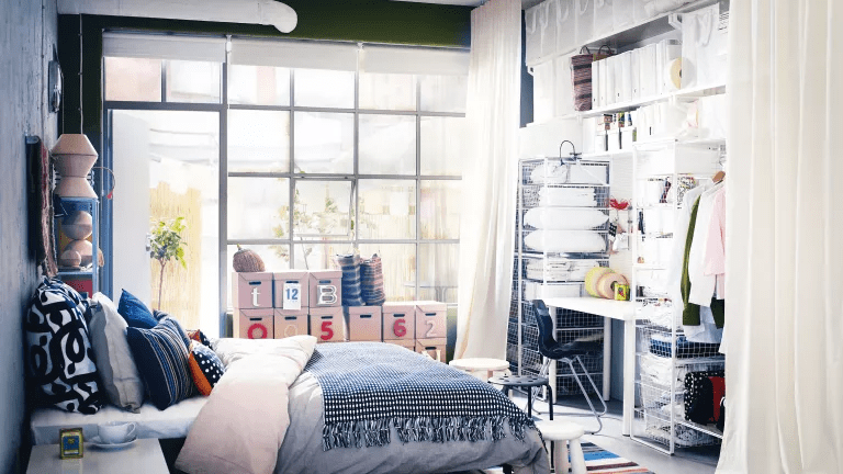 GARAGE MAKEOVER TO ECLECTIC SMALL BEDROOM IDEAS