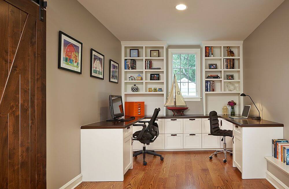 GARAGE MAKEOVER TO OFFICE FOR TWO