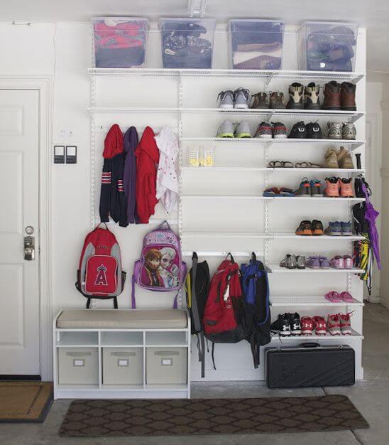 GARAGE SHOE ORGANIZATION IDEAS WITH WIRE RACK