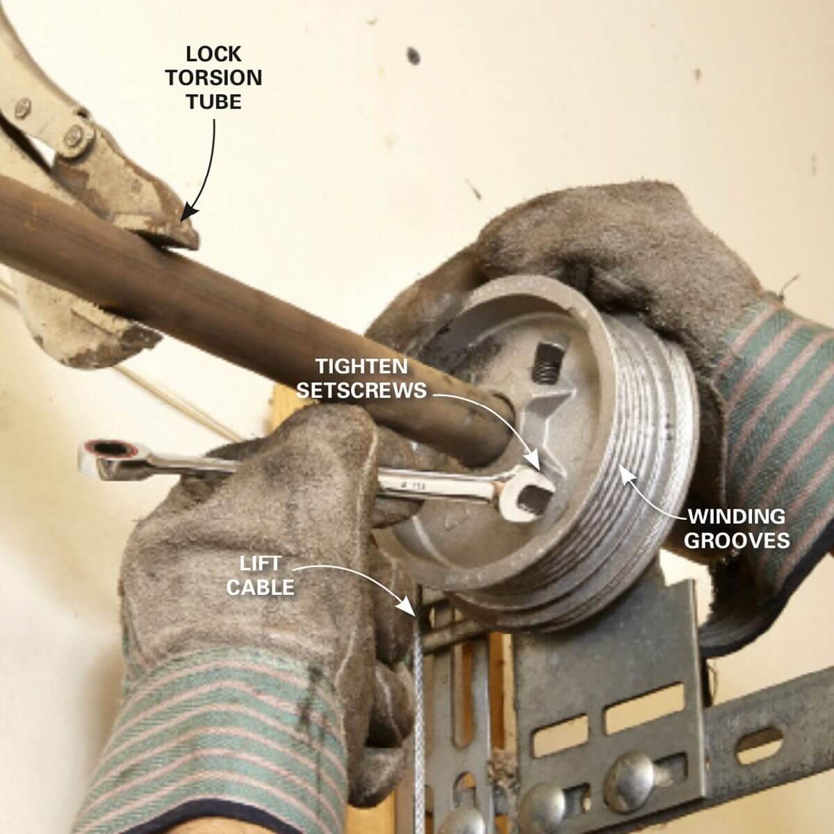 EASY DIY PROJECT HOW TO INSTALL SINGLE TORSION SPRING ON GARAGE DOOR