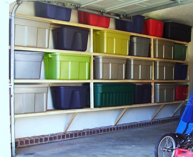 Build Wall Mounted Garage Shelves, How To Build Wall Mounted Shelves In Garage