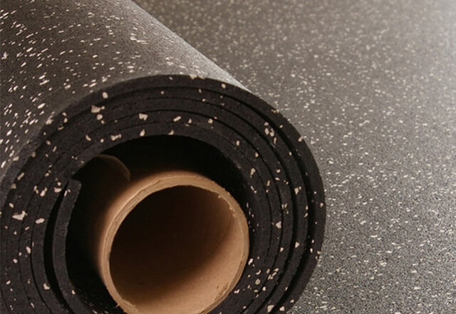 THICK RUBBER ROLLS GARAGE GYM FLOORING