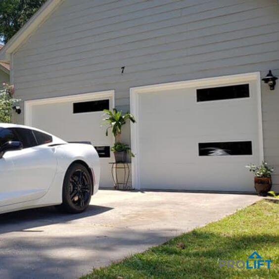 BRIGHT WHITE MID CENTURY MODERN GARAGE