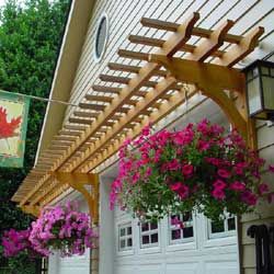 OUTSIDE GARAGE DECORATING IDEAS WITH AWNING