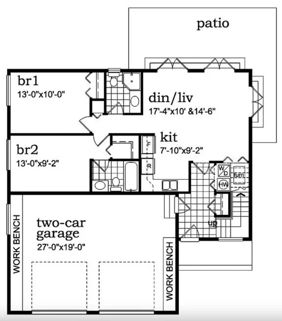 2 Car Garage with 2Br Apartment