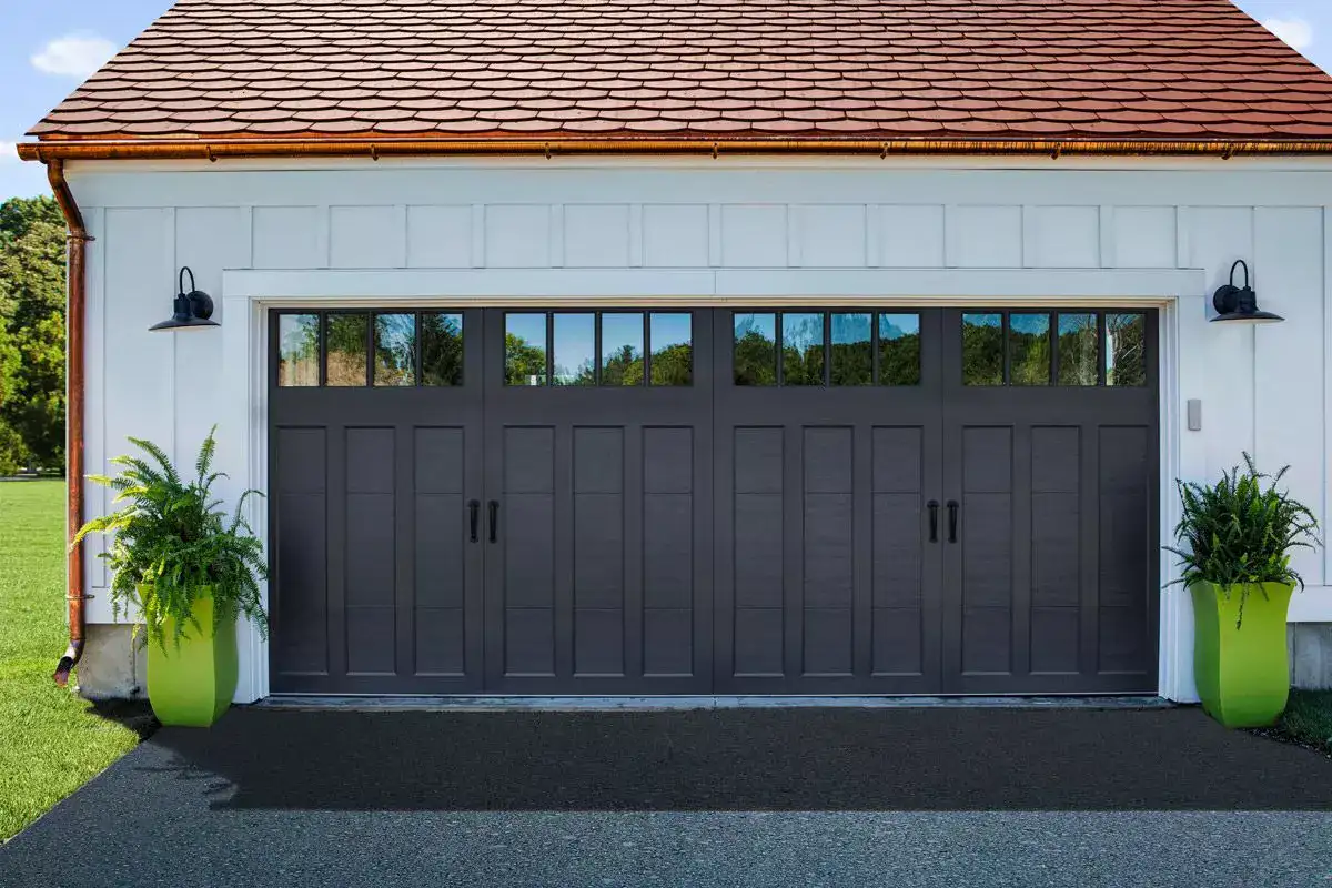 Interesting Black Modern Farmhouse Garage Doors GARAGE GUIDES