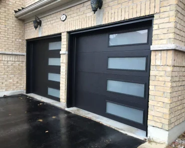 Inspiring Modern Wood Garage Door With Windows