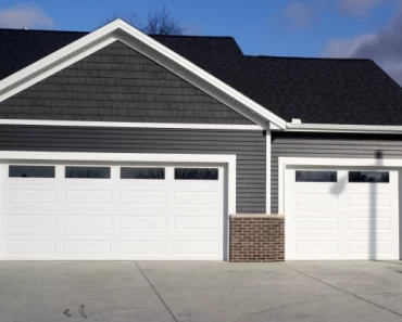White Garage Door With Black Accents