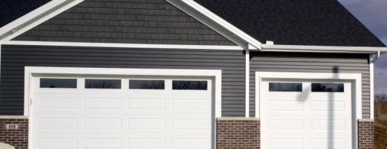 White Garage Door With Black Accents