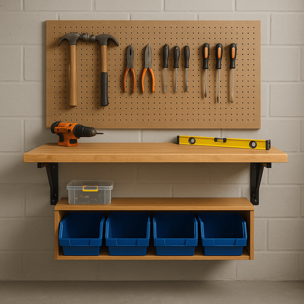 Wall-Mounted Garage Workbench Ideas With Storage 🧱