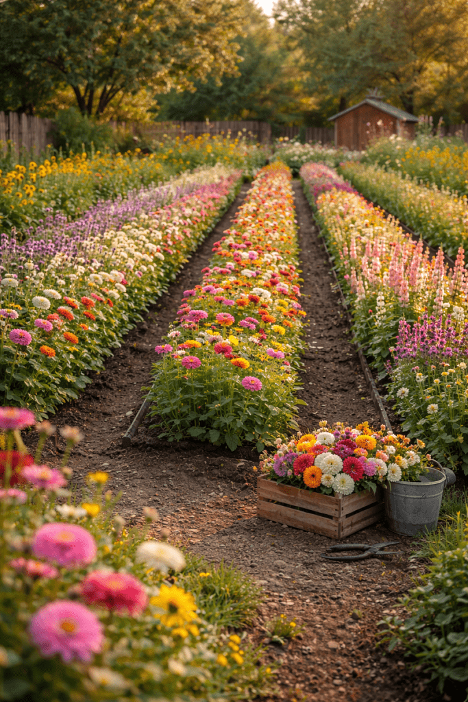 2 Row Style Cut Flower Garden Layout for Maximum Flower Production