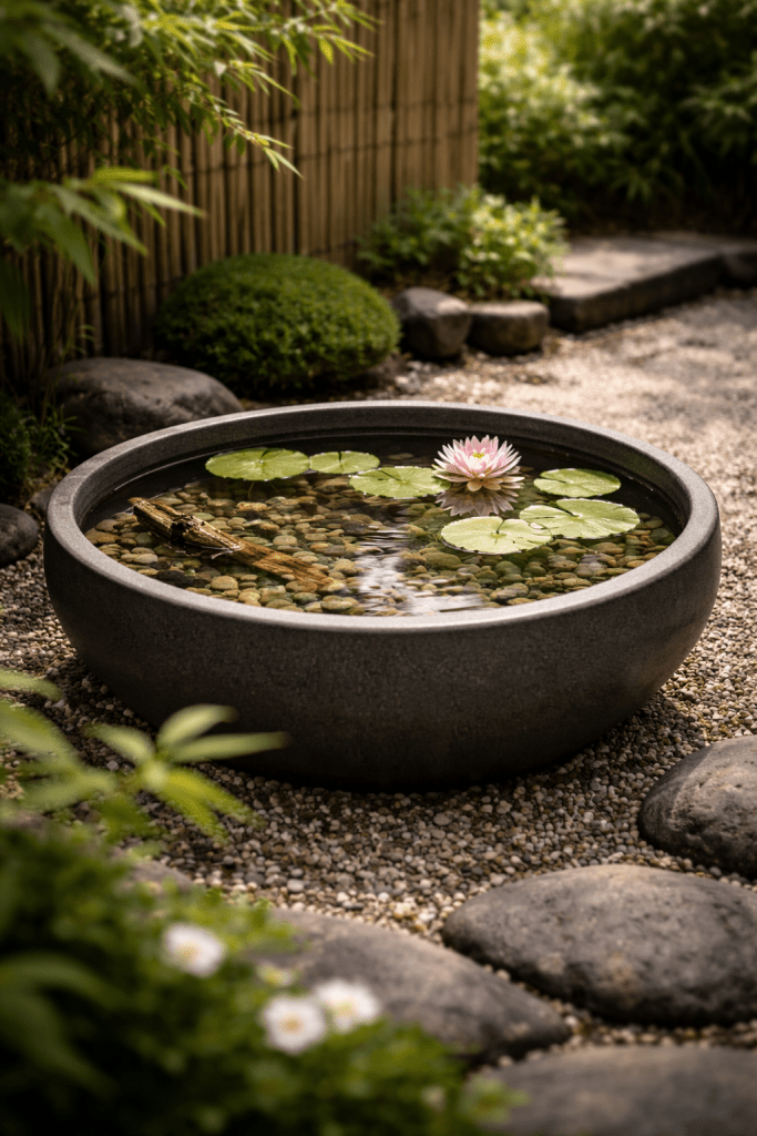 Best 3 Pond in a Pot Idea Number 3 Simple Zen Pond in a Pot for Ultimate Relaxation