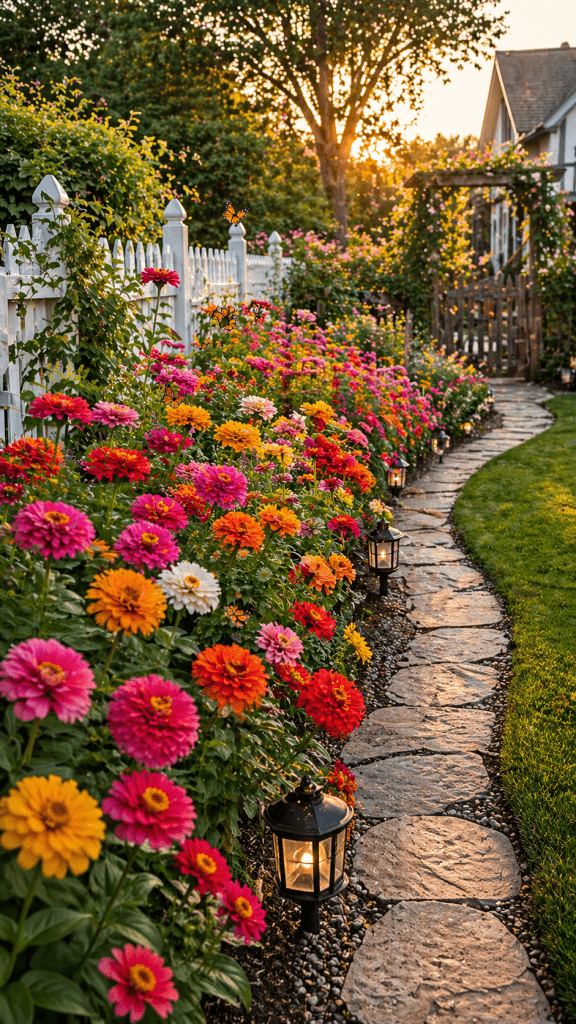 1 Create a Bold Color Explosion Border With Zinnias Garden Ideas