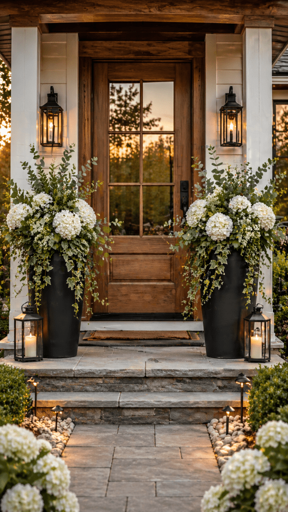 1 Outdoor Fake Flower Pot Ideas for Front Door Elegance 