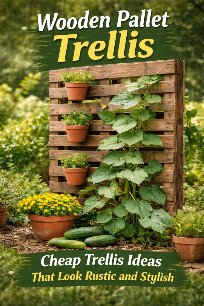 1 Wooden Pallet Trellis Cheap Trellis Ideas That Look Rustic and Stylish