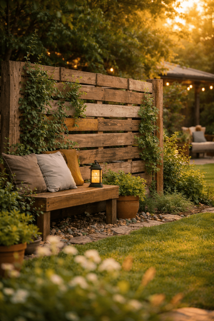 1. Pallet Wood Fence for Rustic Charm