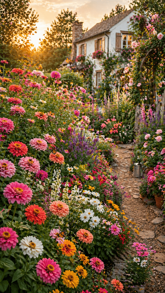2 Build a Cottage Paradise With Layered Zinnias Garden Ideas