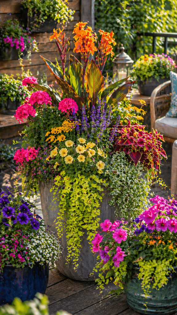 2 Mixed Container Gardening Ideas for Colorful Visual Impact