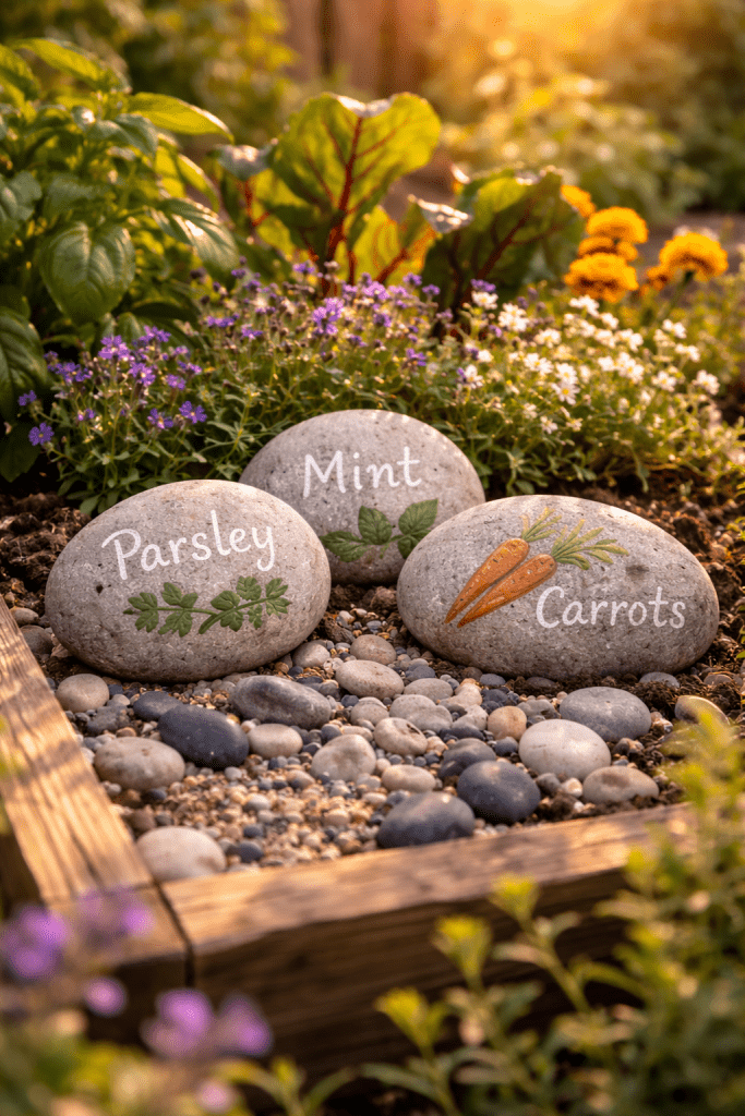 2 Stone Garden Labels DIY for a Durable and Artistic Touch
