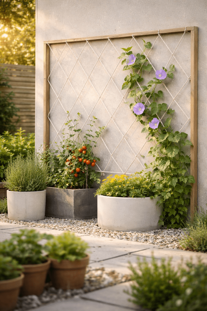 2 String and Wire Trellis Cheap Trellis Ideas for Minimalist Gardens