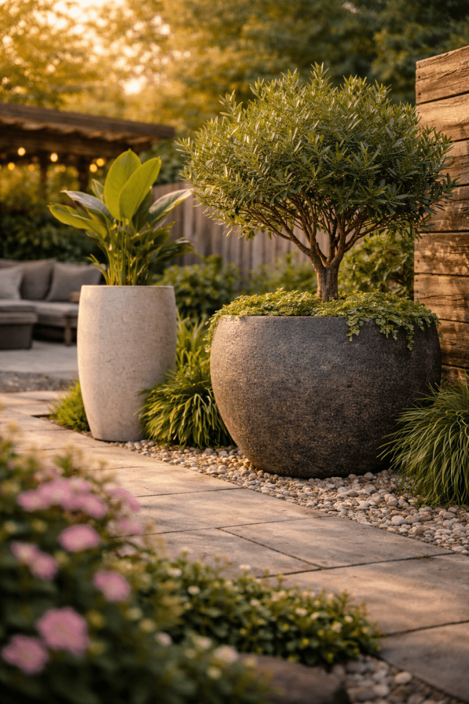2. Statement Garden Pots as Focal Points