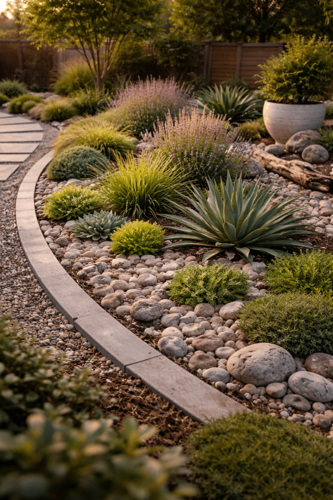 3 Low Maintenance River Rock Garden Beds That Look Luxurious