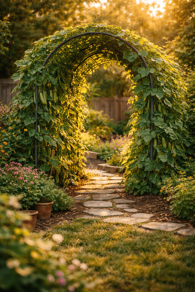 3. Archway Cucumber Trellis Ideas for a Stunning Garden Entrance
