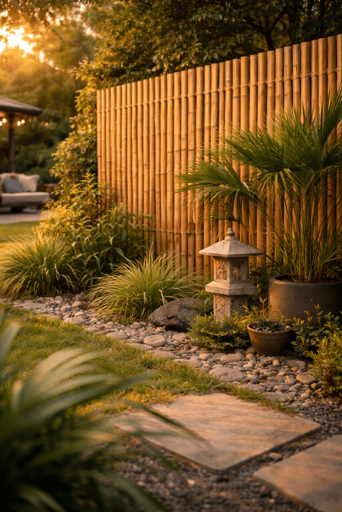 3. Bamboo Fence for Tropical and Eco-Friendly Style
