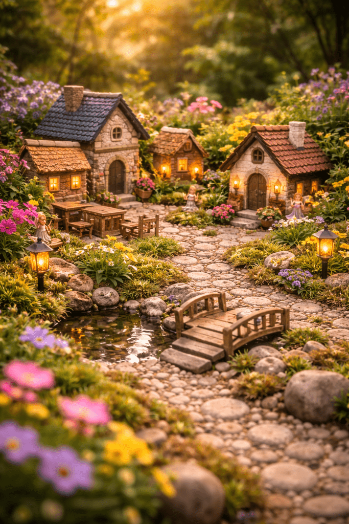 3. DIY Mini Village Kids Fairy Garden