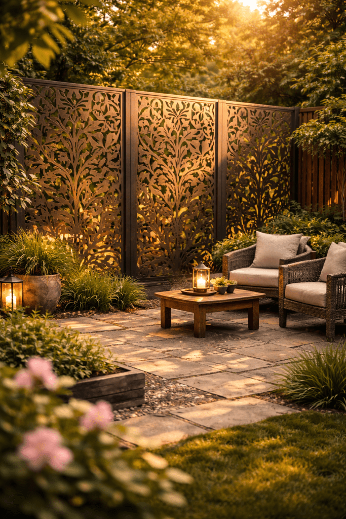 3. Decorative Panel Garden Privacy Screen