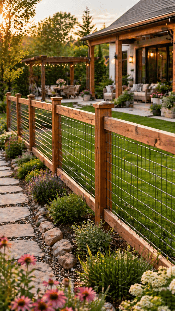 Best 1 Wood Frame Hog Wire Fence Ideas for Timeless Backyard Style