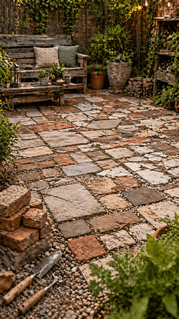 Best 2 Recycled Material DIY Paver Patio Cheap That Saves Big Money