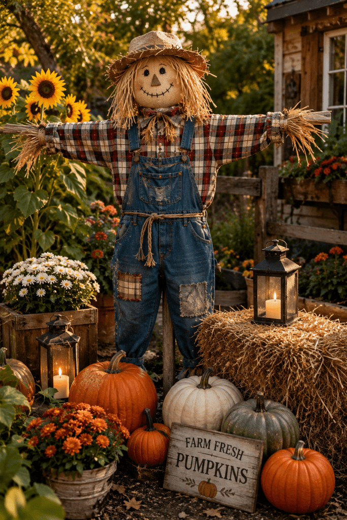 1 Rustic Farmhouse DIY Scarecrow for Garden