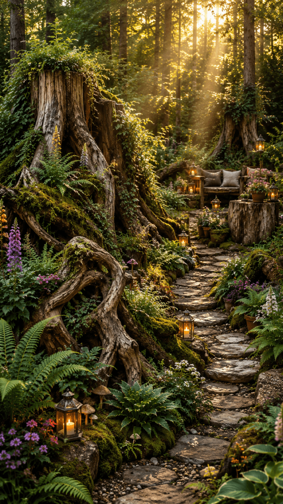 1. Woodland Fairytale Stumpery Garden