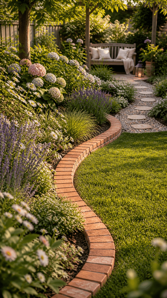 2 Curved Brick Landscape Edging for Natural Flow and Soft Design