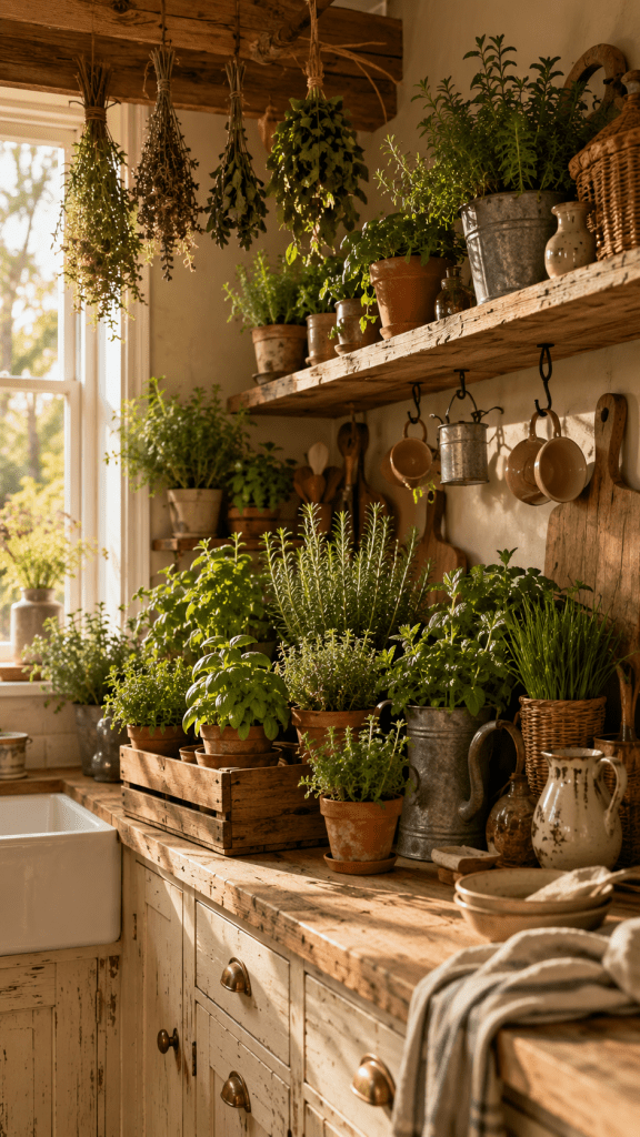 2 Rustic Farmhouse Indoor Herb Gardens