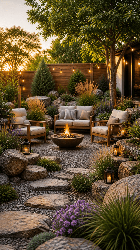 3 Cozy Rock Garden Ideas With Seating Area for Relaxation