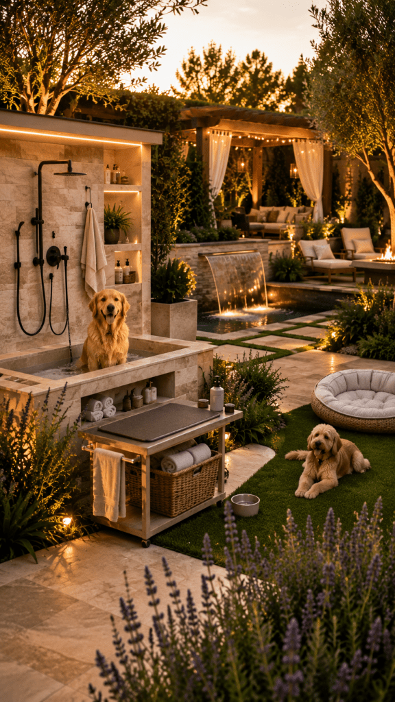 3 Luxury Pet Friendly Backyards With Outdoor Pet Spas