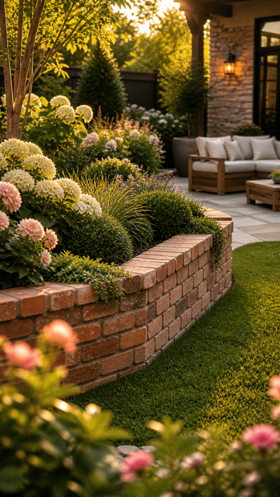 3 Raised Brick Landscape Edging for Depth and Luxury Appeal