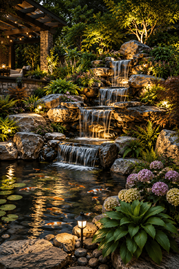 Best 1 Natural Stone Homemade Waterfall for a Luxury Garden Look