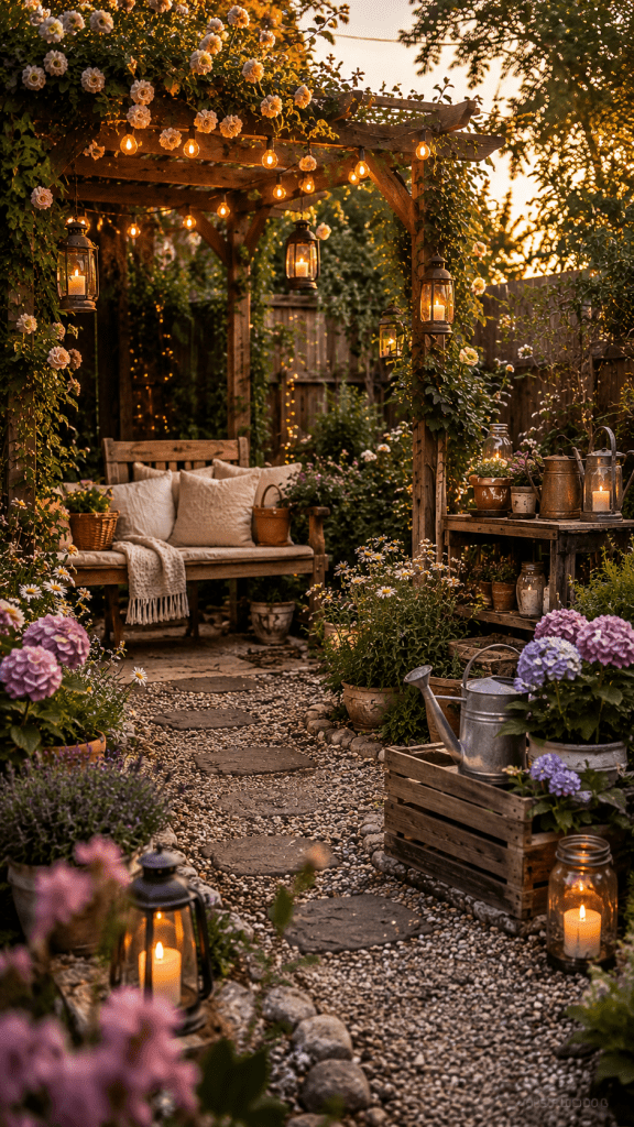 Best 1 Rustic DIY Garden Decor With Cozy Cottage Charm