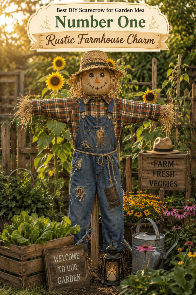 Best DIY Scarecrow for Garden Idea Number One Rustic Farmhouse Charm