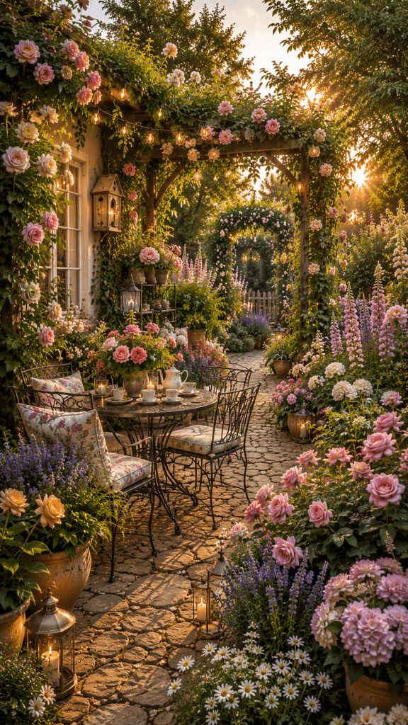 1. Cottage Garden Patio Ideas That Overflow With Charm 🌸🏡