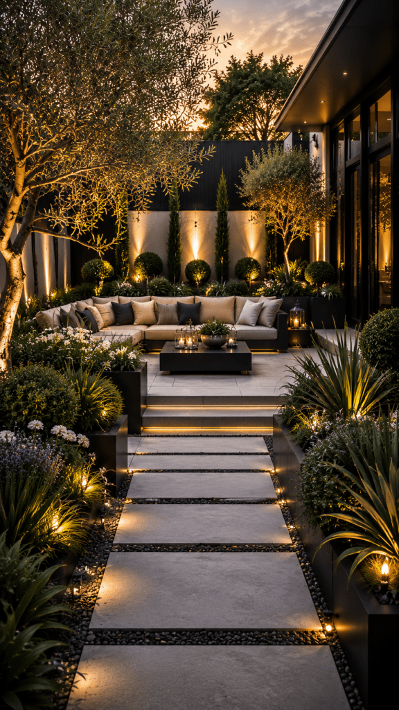 2. Modern Patio Garden Ideas That Feel Sophisticated and Luxurious 🖤🌿
